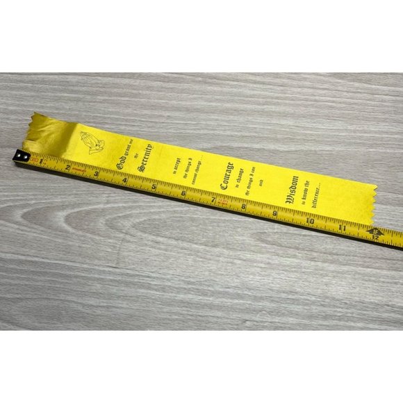 Serenity Prayer Yellow Ribbon Bookmark Vintage Satin AA Recovery 1960s - Picture 3 of 8